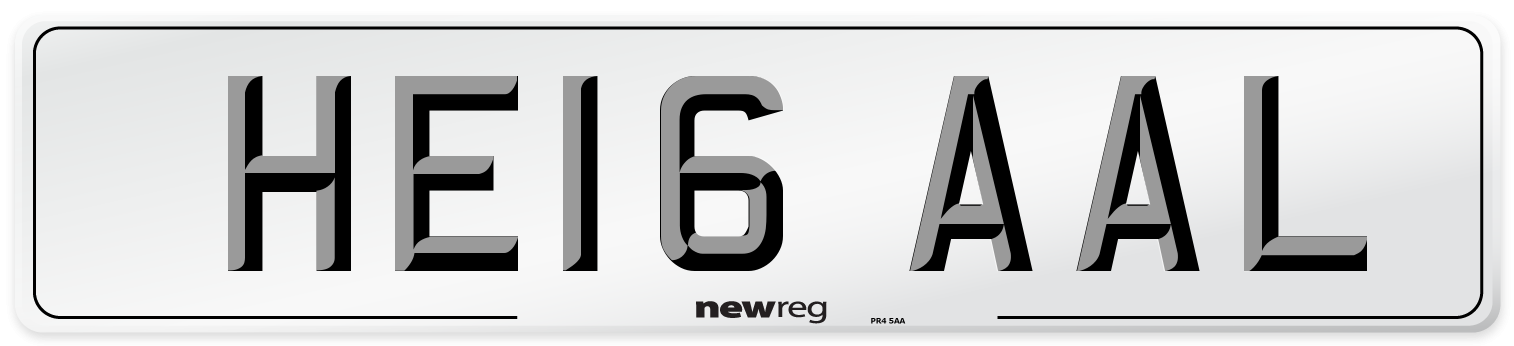 HE16 AAL Number Plate from New Reg
